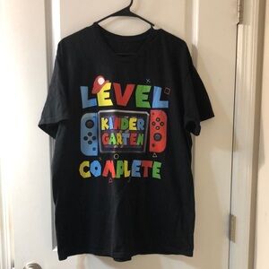 Black Graphic T-Shirt with Colorful Print